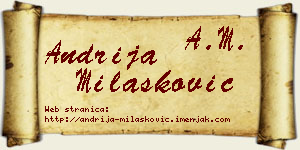 Andrija Milašković vizit kartica
